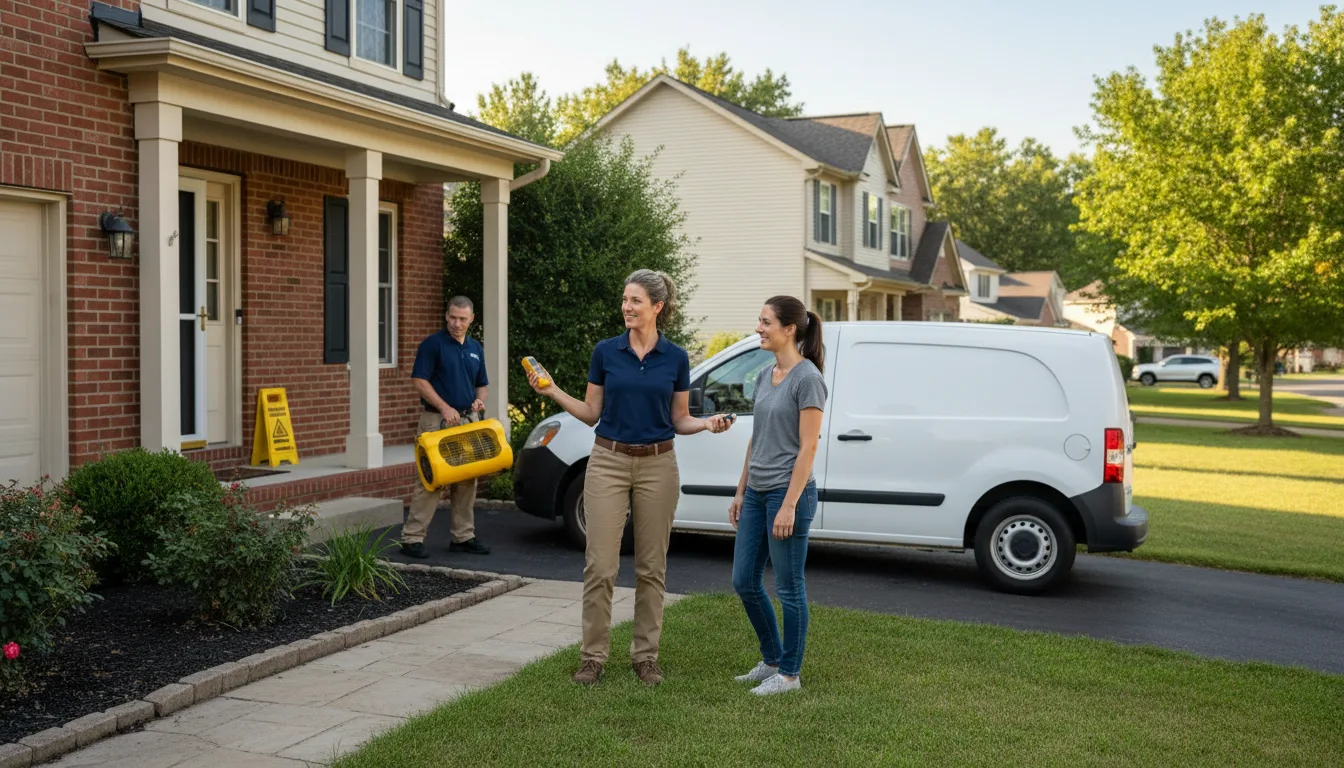 Residential water damage restoration in Germantown, IL